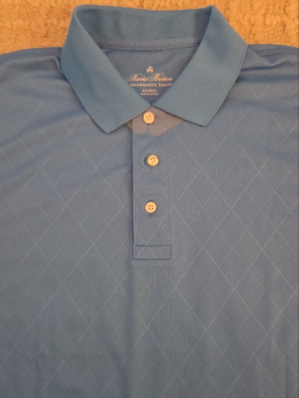 Brooks Brothers Blue Performance Golf Polo Shirt - Men's X-Large - Picture 3 of 4